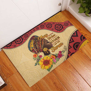African Woman Rubber Doormat I Am The Storm - African Pride