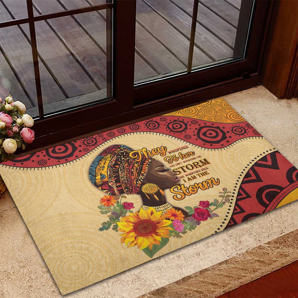 African Woman Rubber Doormat I Am The Storm - African Pride