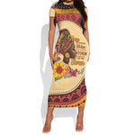African Woman Short Sleeve Bodycon Dress I Am The Storm - African Pride