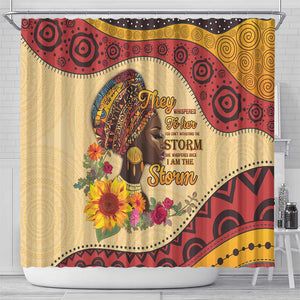 African Woman Shower Curtain I Am The Storm - African Pride