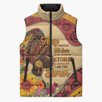 Black History Month Sleeveless Puffer Jacket African Woman Afro I Am The Storm