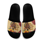 Black History Month Slide Sandals African Woman Afro I Am The Storm
