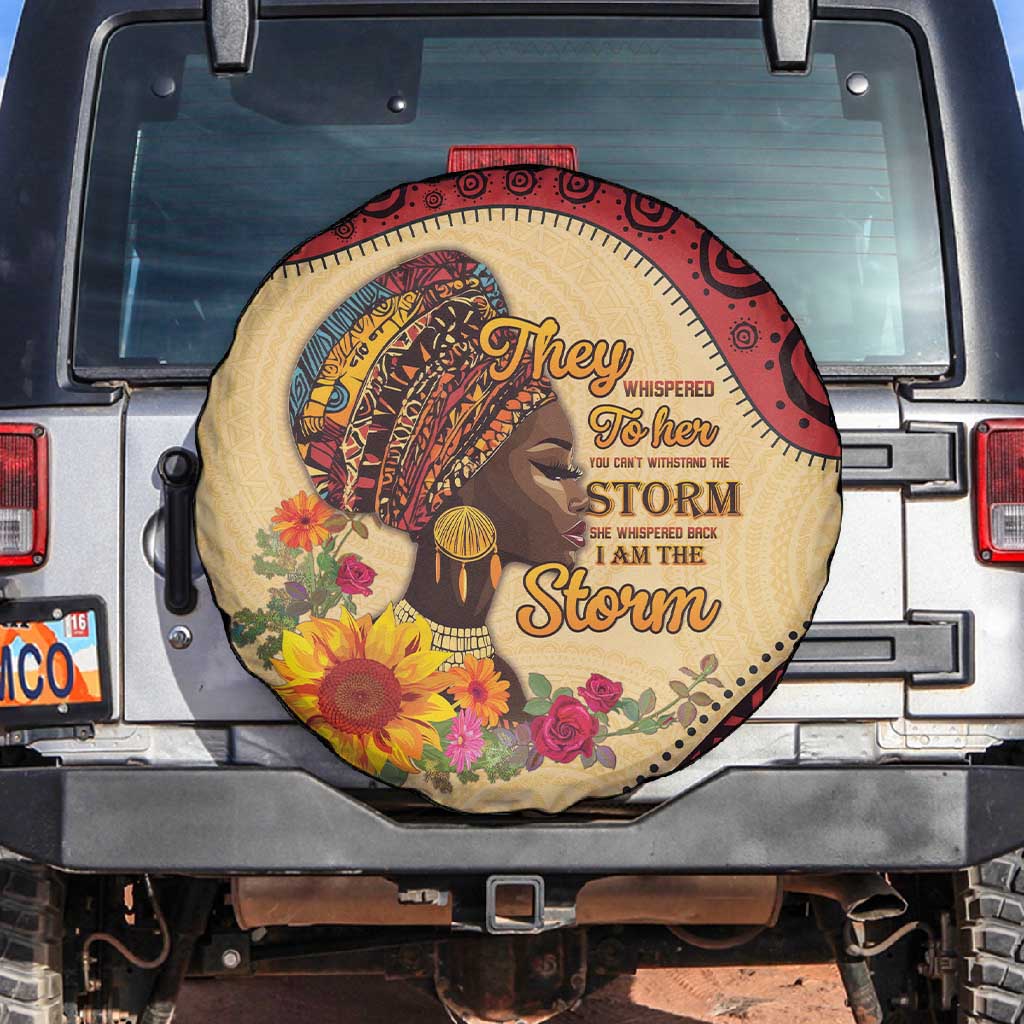 African Woman Spare Tire Cover I Am The Storm - African Pride
