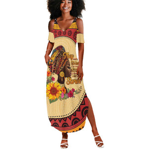 African Woman Summer Maxi Dress I Am The Storm - African Pride