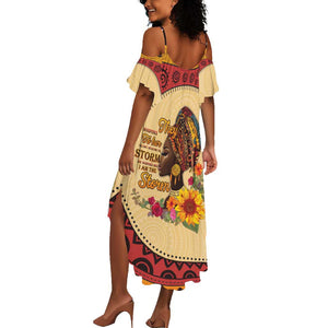 African Woman Summer Maxi Dress I Am The Storm - African Pride