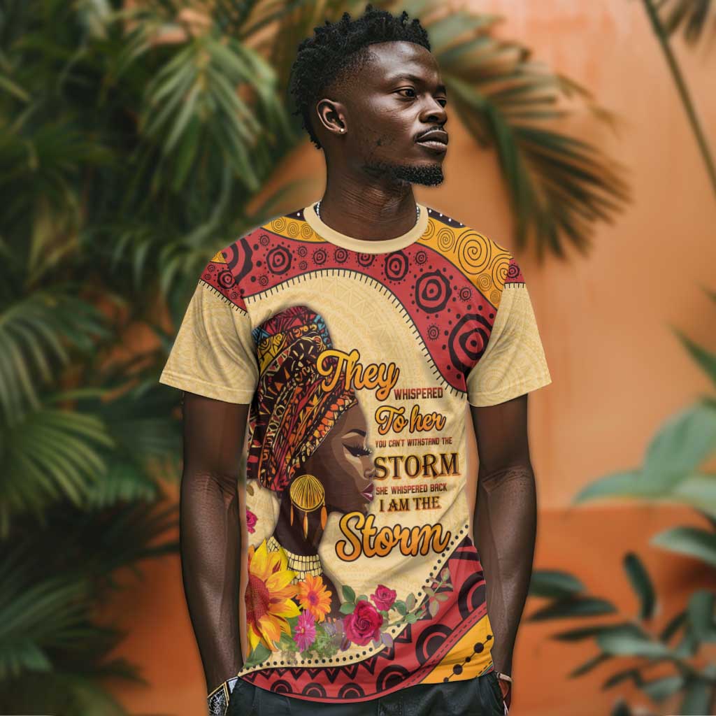 African Woman T shirt I Am The Storm - African Pride