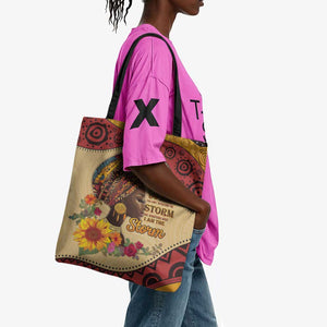 Black History Month Tote Bag African Woman Afro I Am The Storm