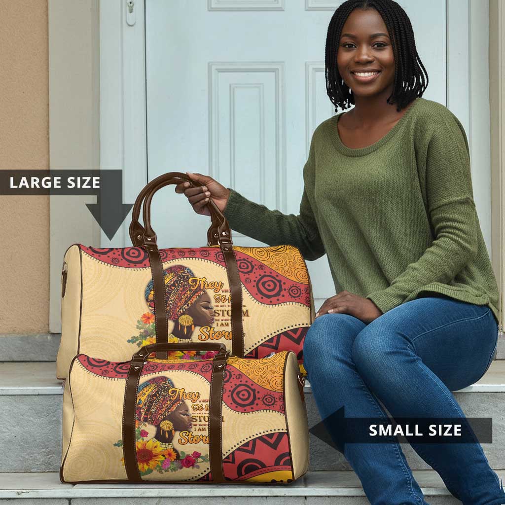 Black History Month Travel Bag African Woman Afro I Am The Storm