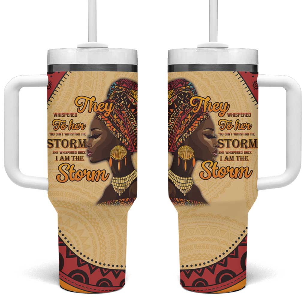 African Woman Tumbler With Handle I Am The Storm - African Pride