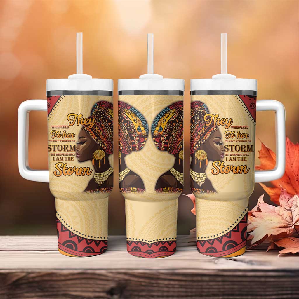 African Woman Tumbler With Handle I Am The Storm - African Pride