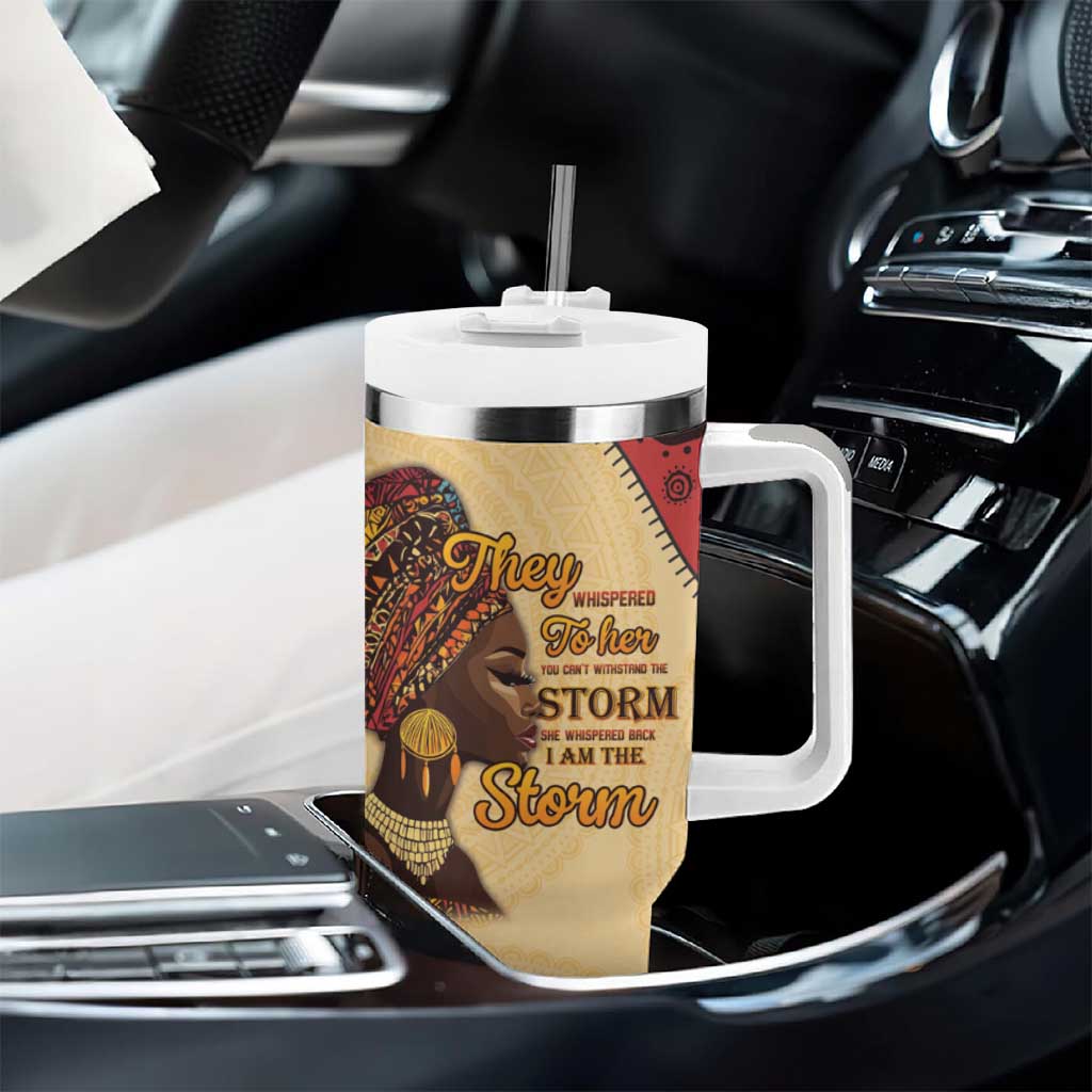 African Woman Tumbler With Handle I Am The Storm - African Pride