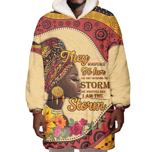 African Woman Wearable Blanket Hoodie I Am The Storm - African Pride