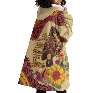 African Woman Wearable Blanket Hoodie I Am The Storm - African Pride