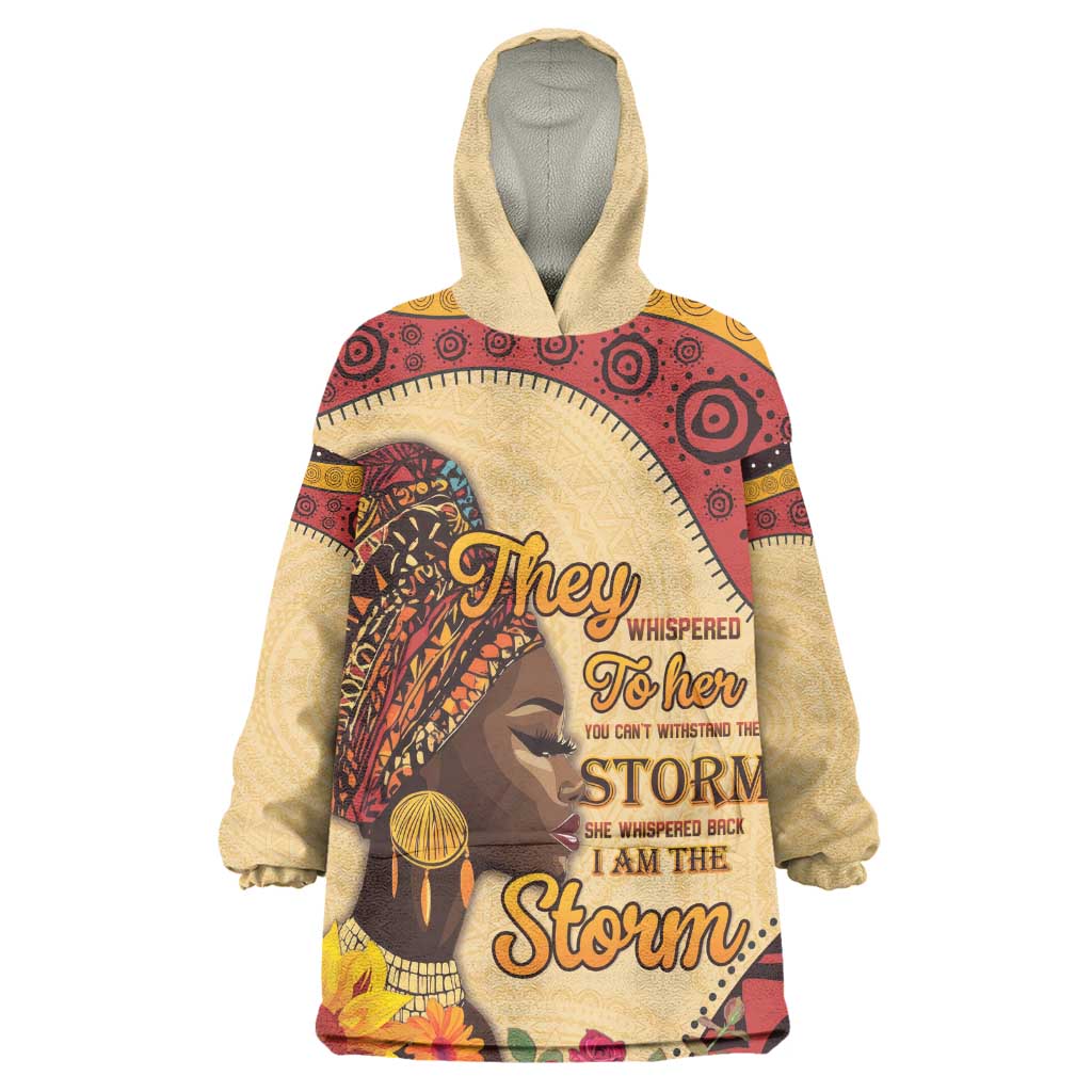 African Woman Wearable Blanket Hoodie I Am The Storm - African Pride