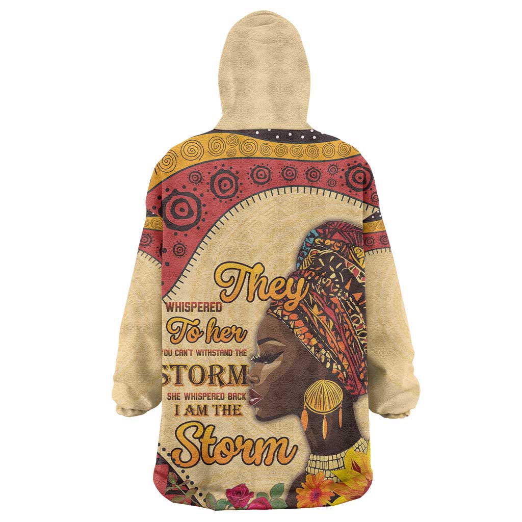 African Woman Wearable Blanket Hoodie I Am The Storm - African Pride