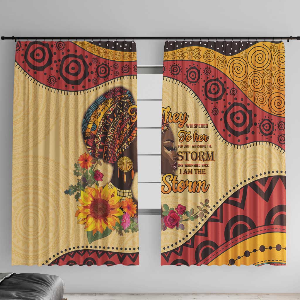 African Woman Window Curtain I Am The Storm - African Pride