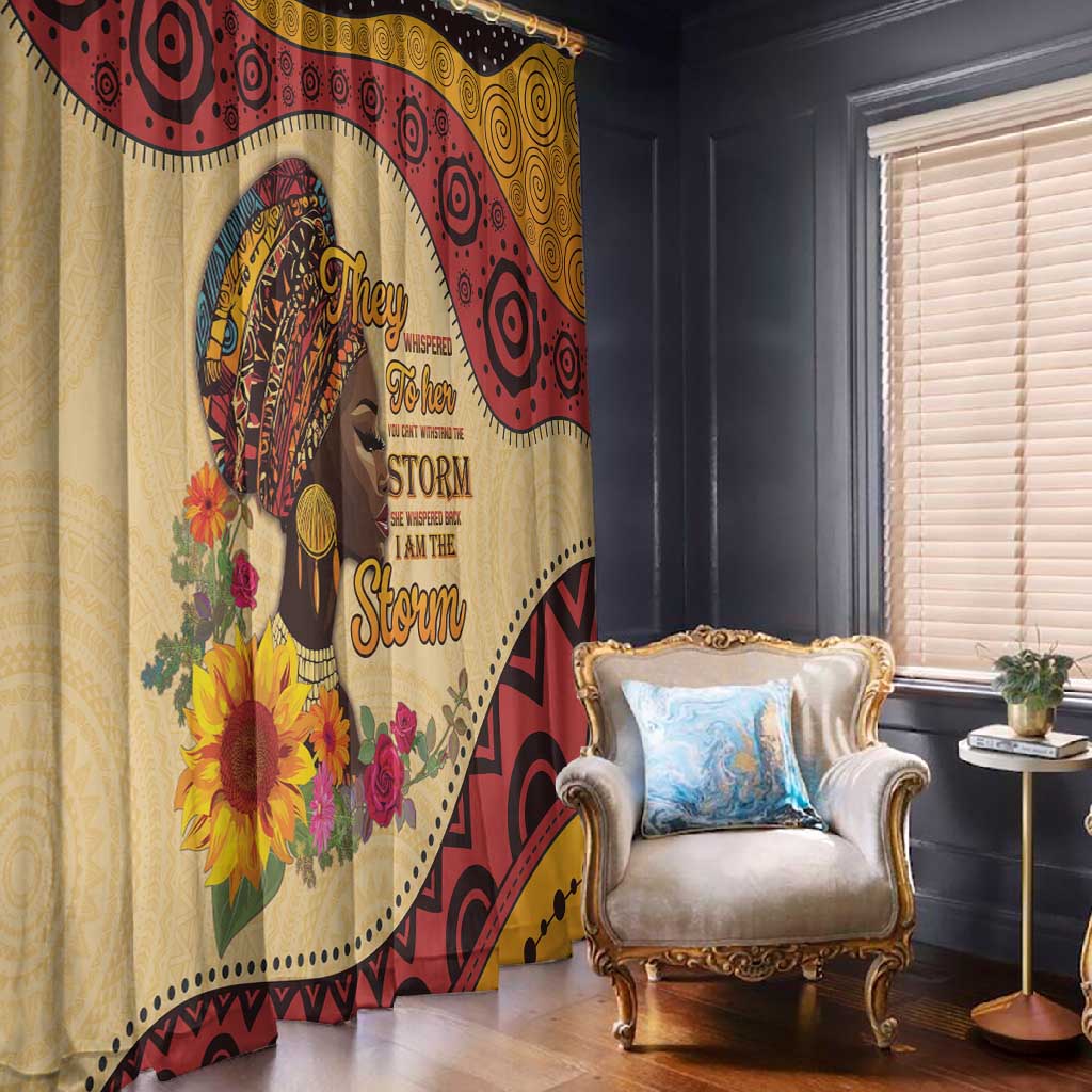 African Woman Window Curtain I Am The Storm - African Pride