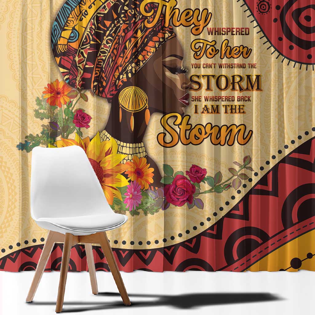 African Woman Window Curtain I Am The Storm - African Pride