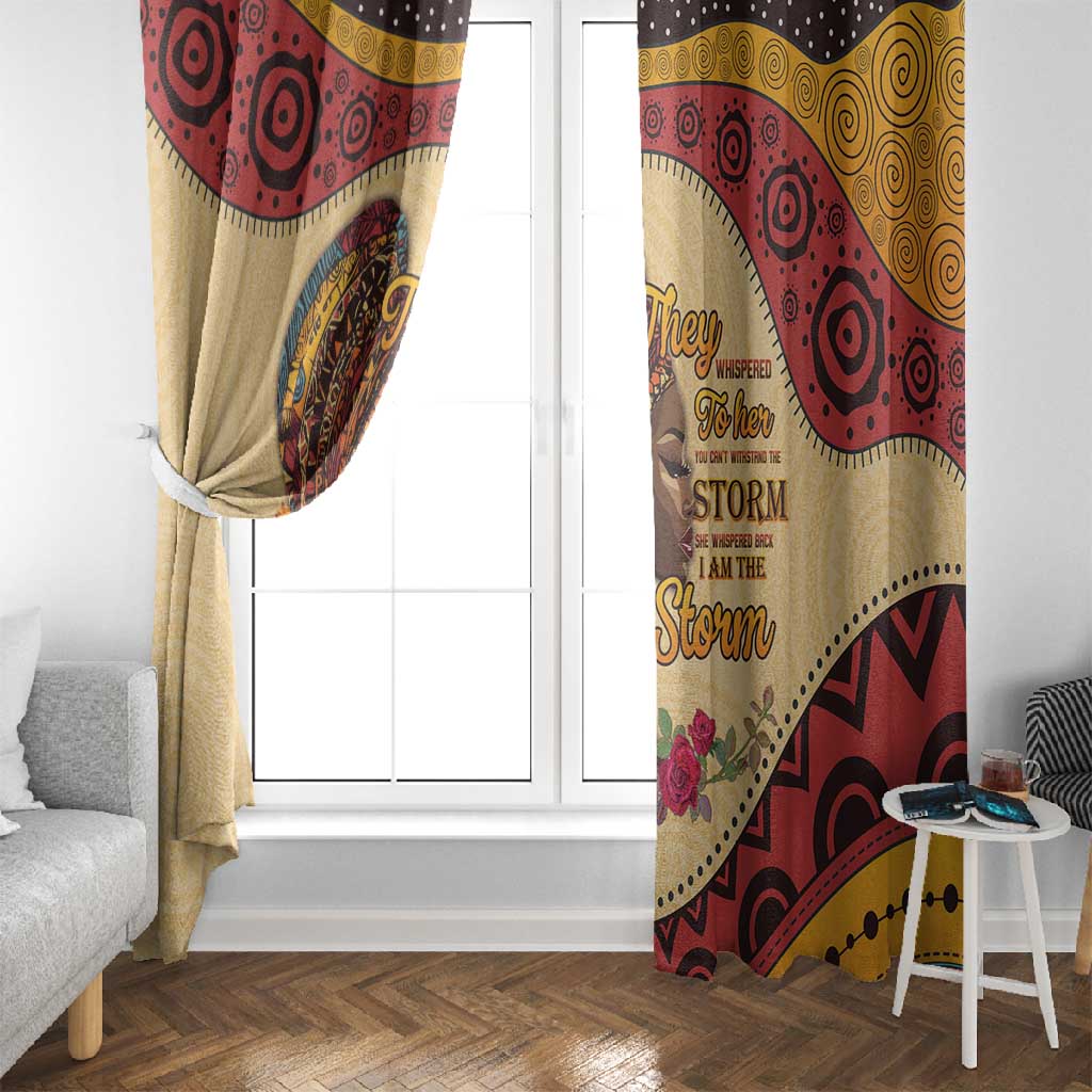 African Woman Window Curtain I Am The Storm - African Pride