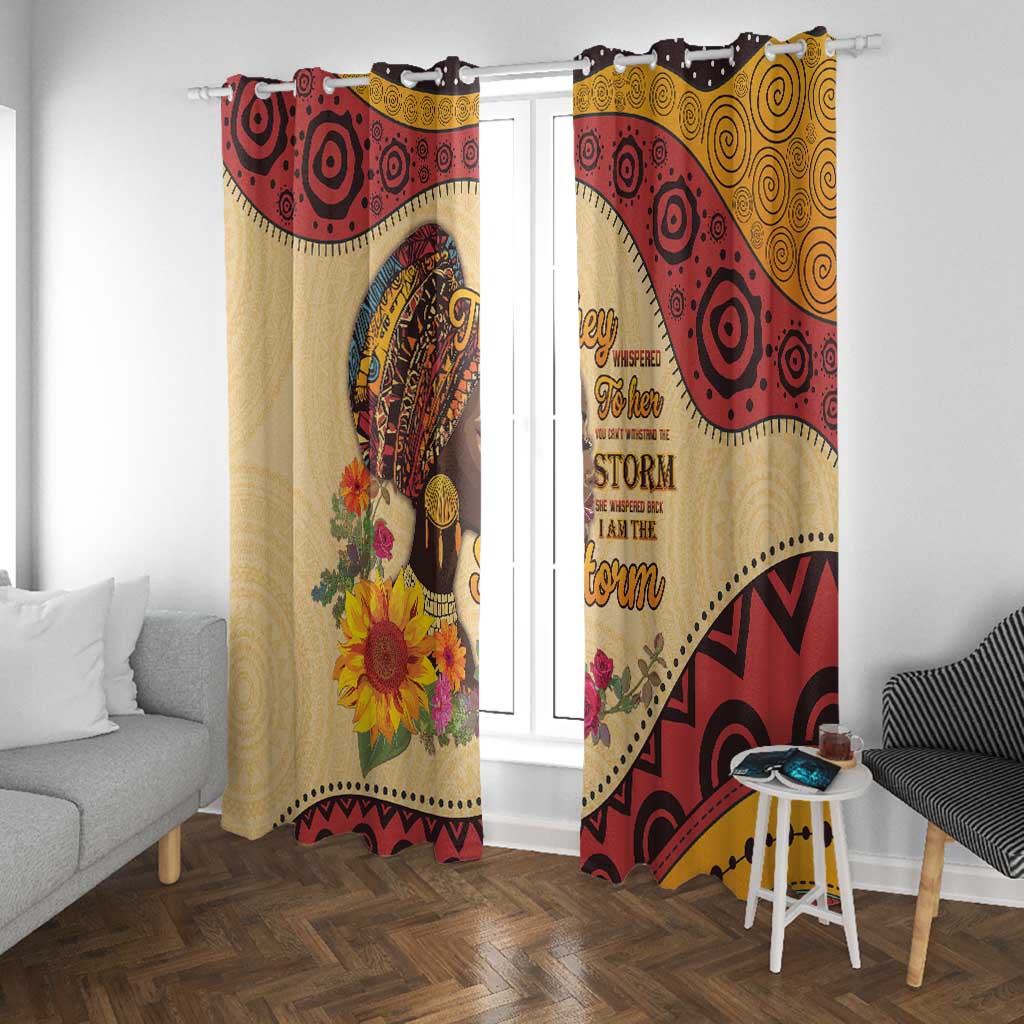African Woman Window Curtain I Am The Storm - African Pride
