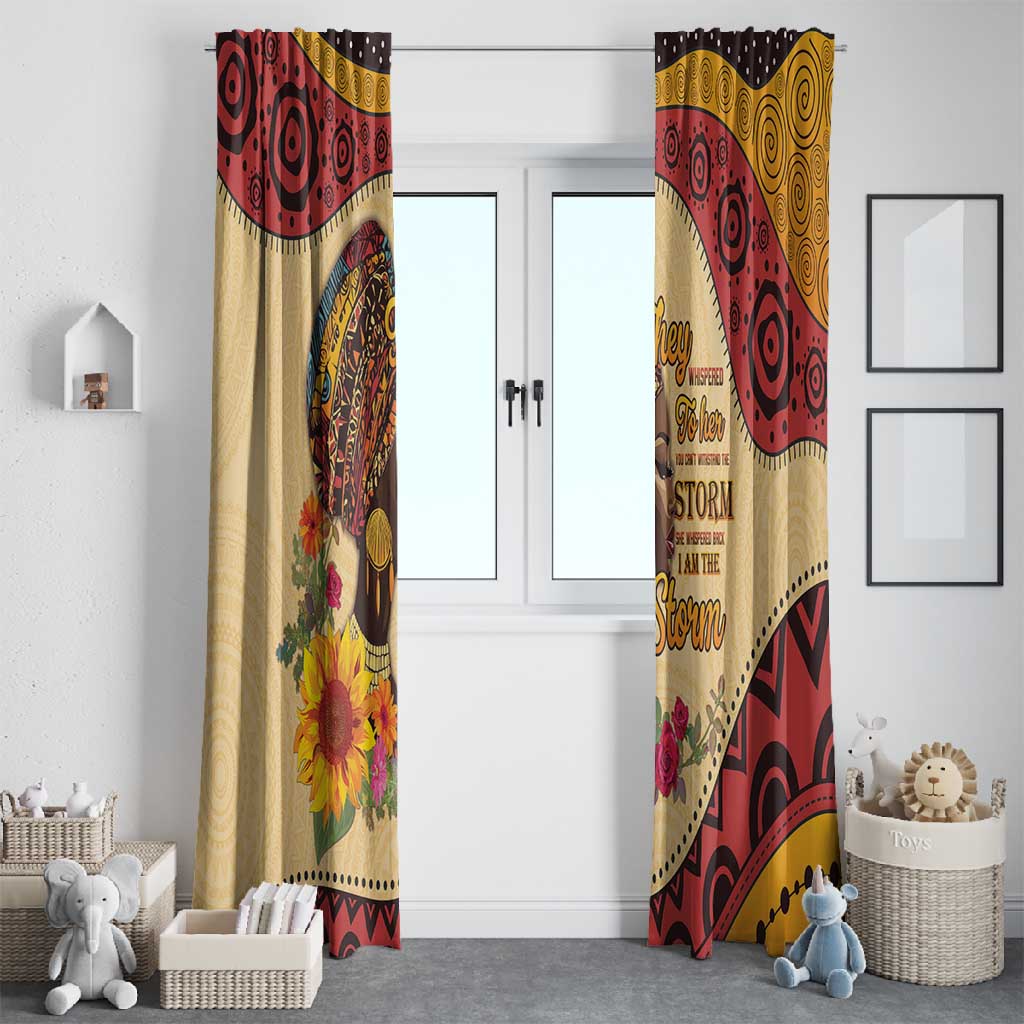 African Woman Window Curtain I Am The Storm - African Pride