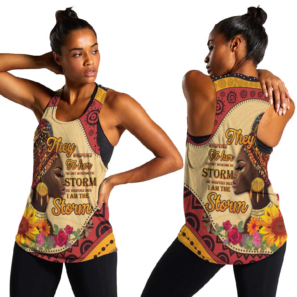 African Woman Women Racerback Tank I Am The Storm - African Pride
