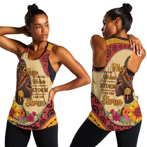 African Woman Women Racerback Tank I Am The Storm - African Pride