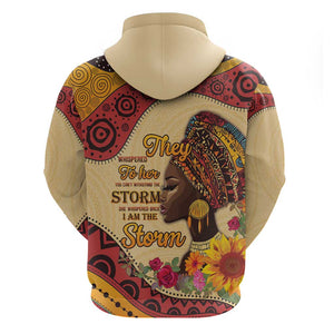 African Woman Zip Hoodie I Am The Storm - African Pride