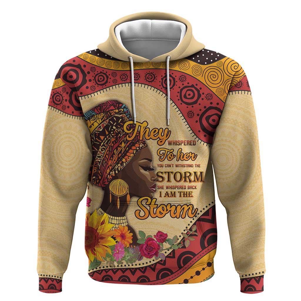 African Woman Zip Hoodie I Am The Storm - African Pride