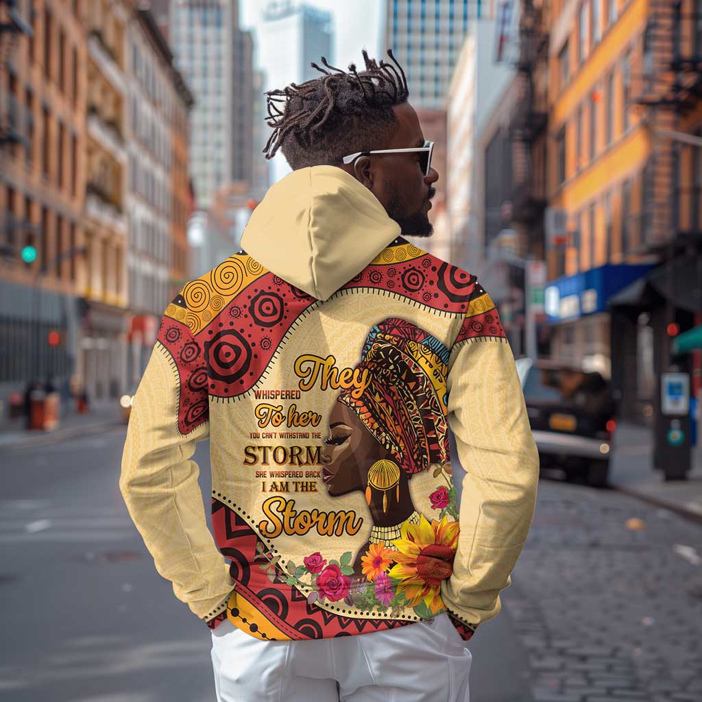 African Woman Zip Hoodie I Am The Storm - African Pride
