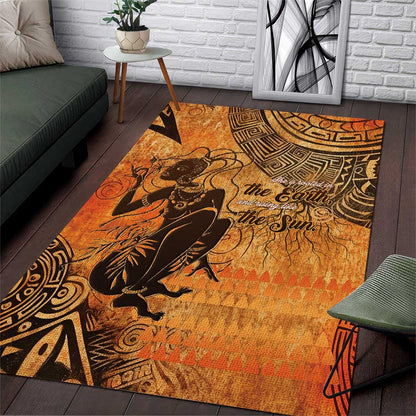 African Women Area Rug With Tribal Pattern - African Pride