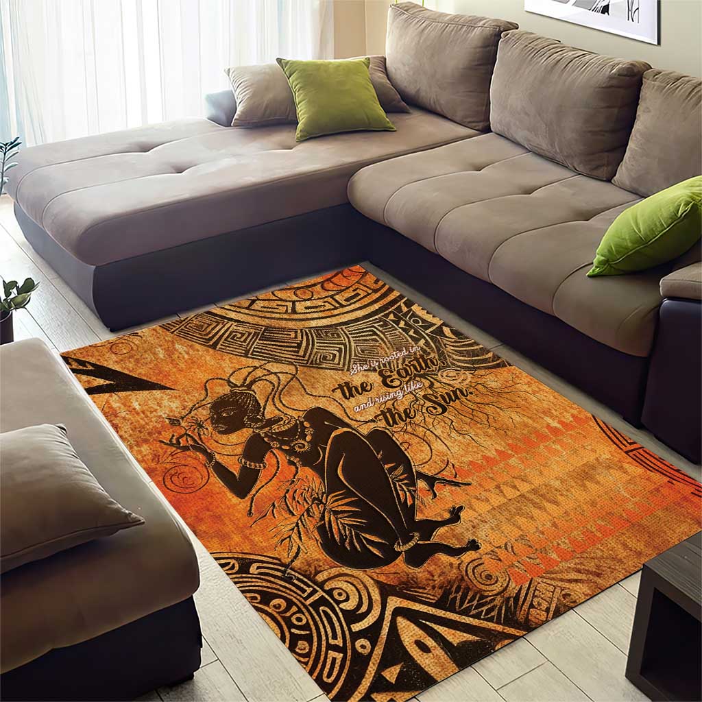 African Women Area Rug With Tribal Pattern - African Pride