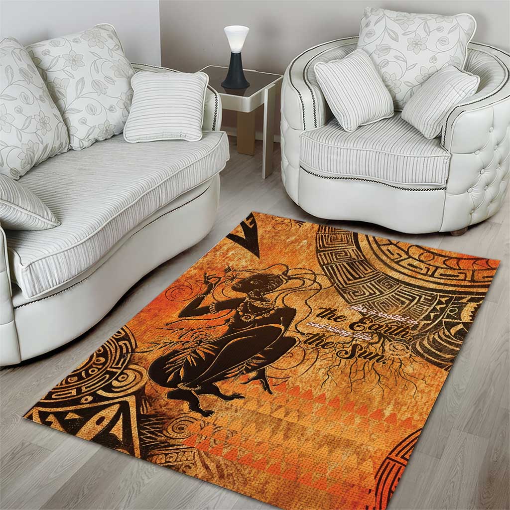 African Women Area Rug With Tribal Pattern - African Pride