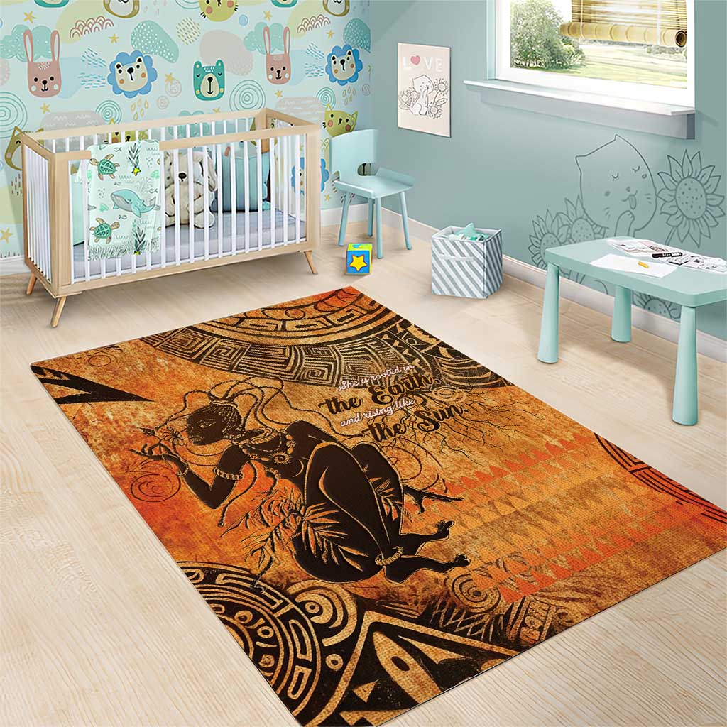African Women Area Rug With Tribal Pattern - African Pride