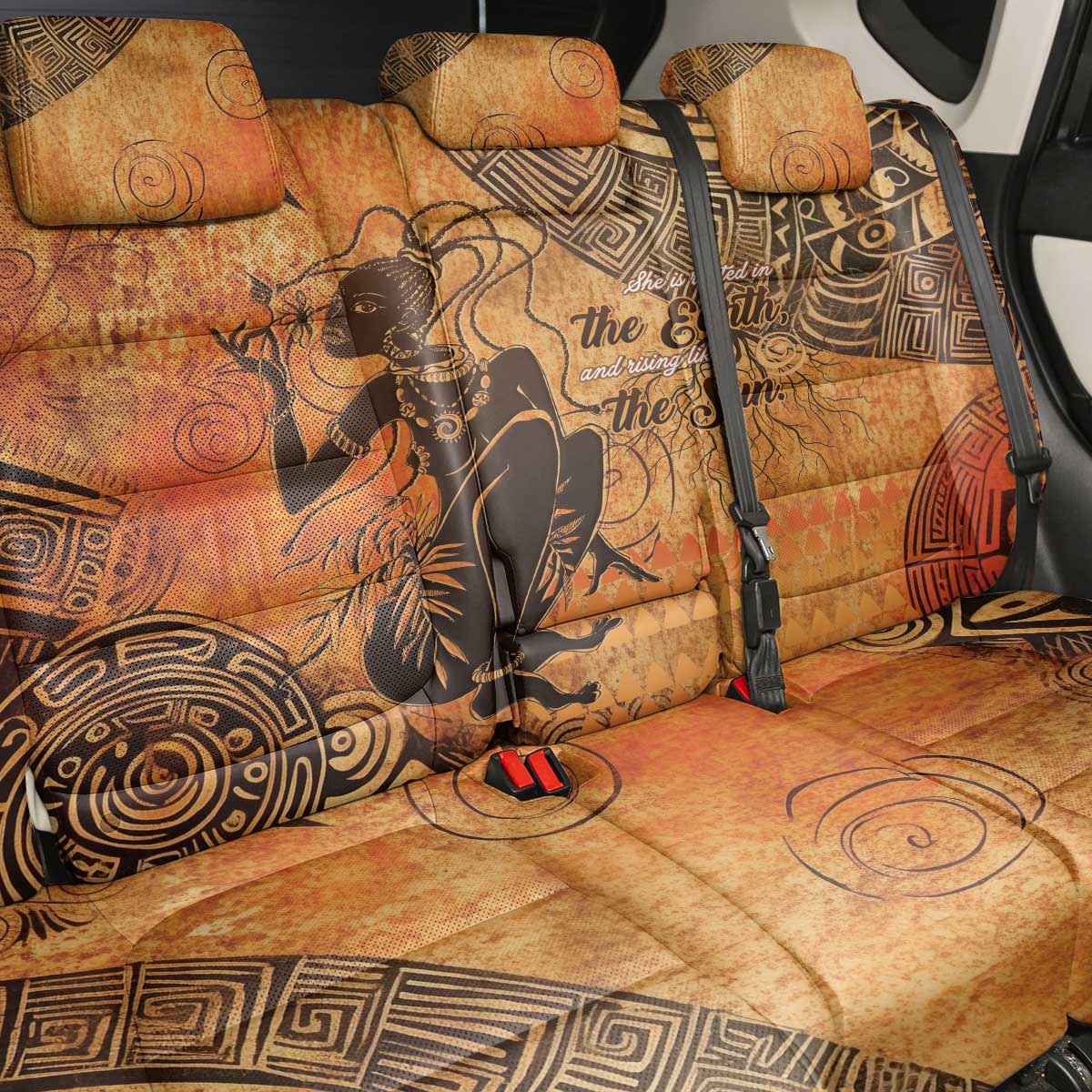 African Women Back Car Seat Cover With Tribal Pattern - African Pride