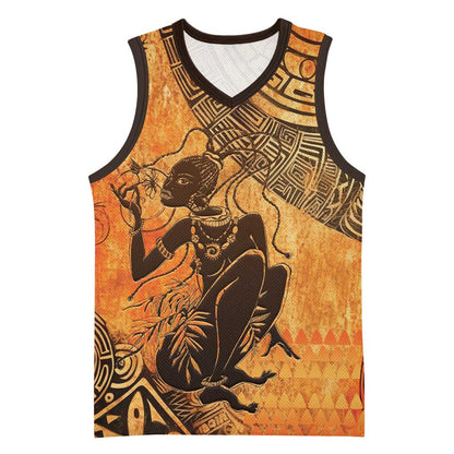 African Women Basketball Jersey With Tribal Pattern - African Pride