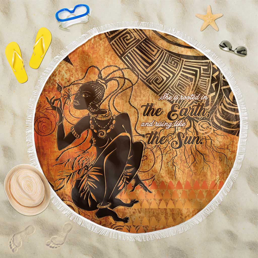 African Women Beach Blanket With Tribal Pattern - African Pride