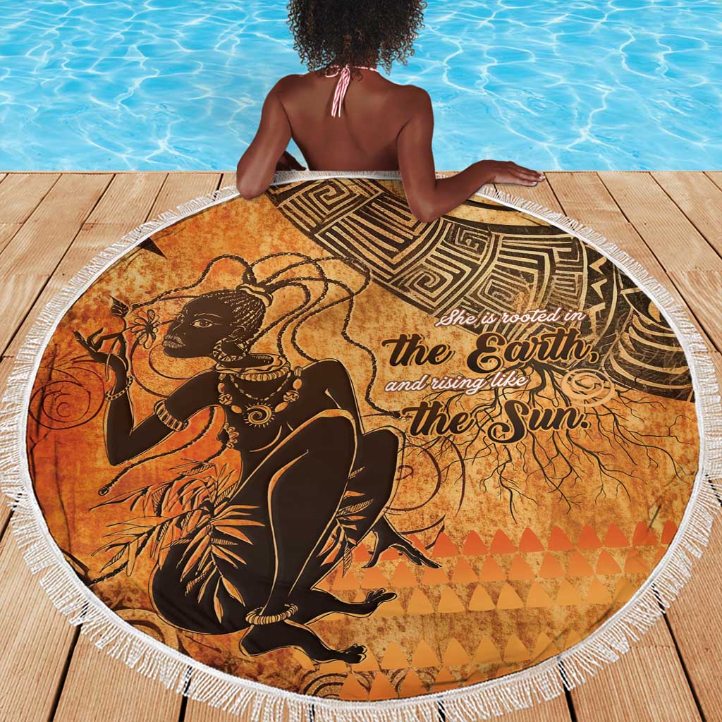 African Women Beach Blanket With Tribal Pattern - African Pride