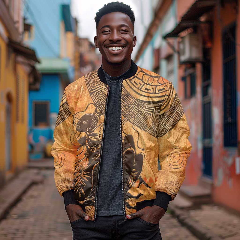 African Women Bomber Jacket With Tribal Pattern - African Pride
