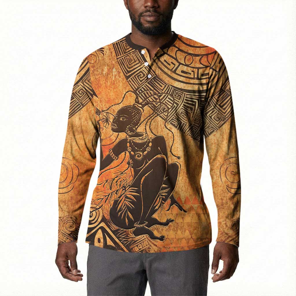 African Women Button Sweatshirt She Is Rooted In The Earth and Rising Like The Sun
