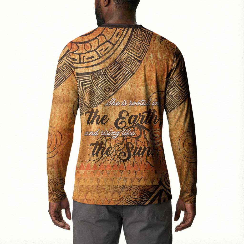 African Women Button Sweatshirt She Is Rooted In The Earth and Rising Like The Sun