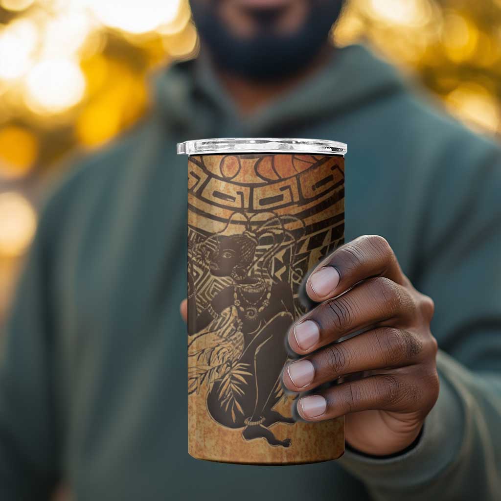African Women 4 in 1 Can Cooler Tumbler With Tribal Pattern - African Pride