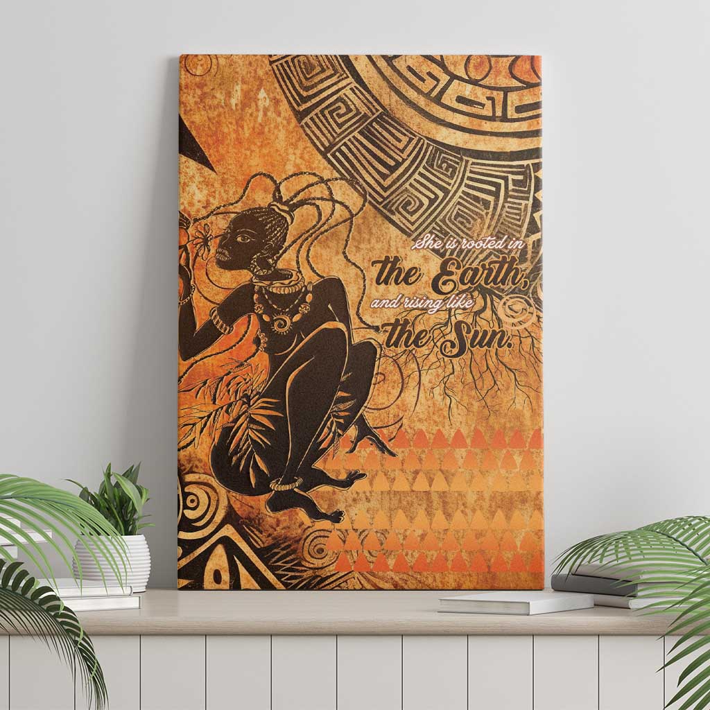 African Women Canvas Wall Art With Tribal Pattern - African Pride