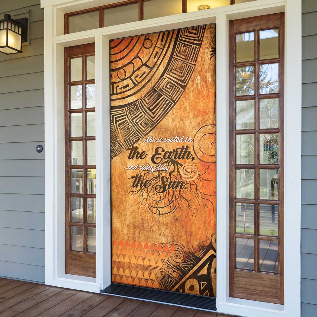 African Women Door Cover She Is Rooted In The Earth and Rising Like The Sun
