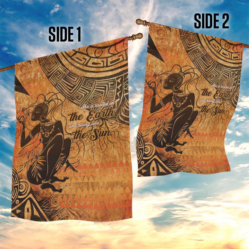 African Women Garden Flag With Tribal Pattern - African Pride