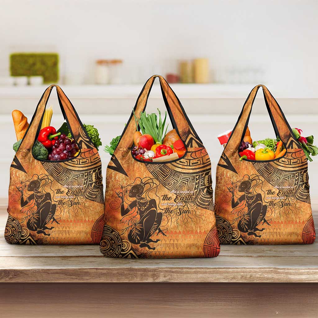 African Women Grocery Bag With Tribal Pattern - African Pride