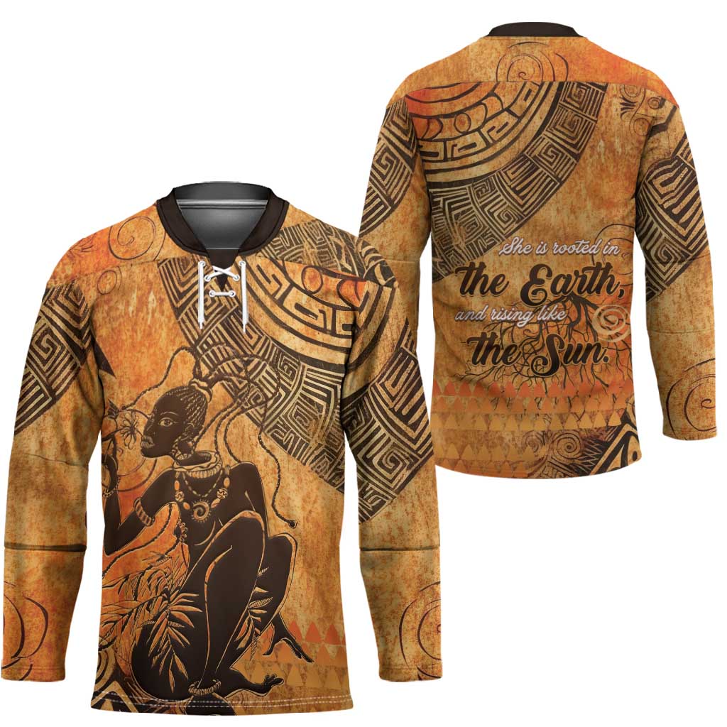 African Women Hockey Jersey She Is Rooted In The Earth and Rising Like The Sun