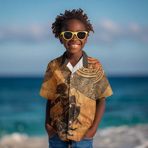 African Women Kid Hawaiian Shirt With Tribal Pattern - African Pride