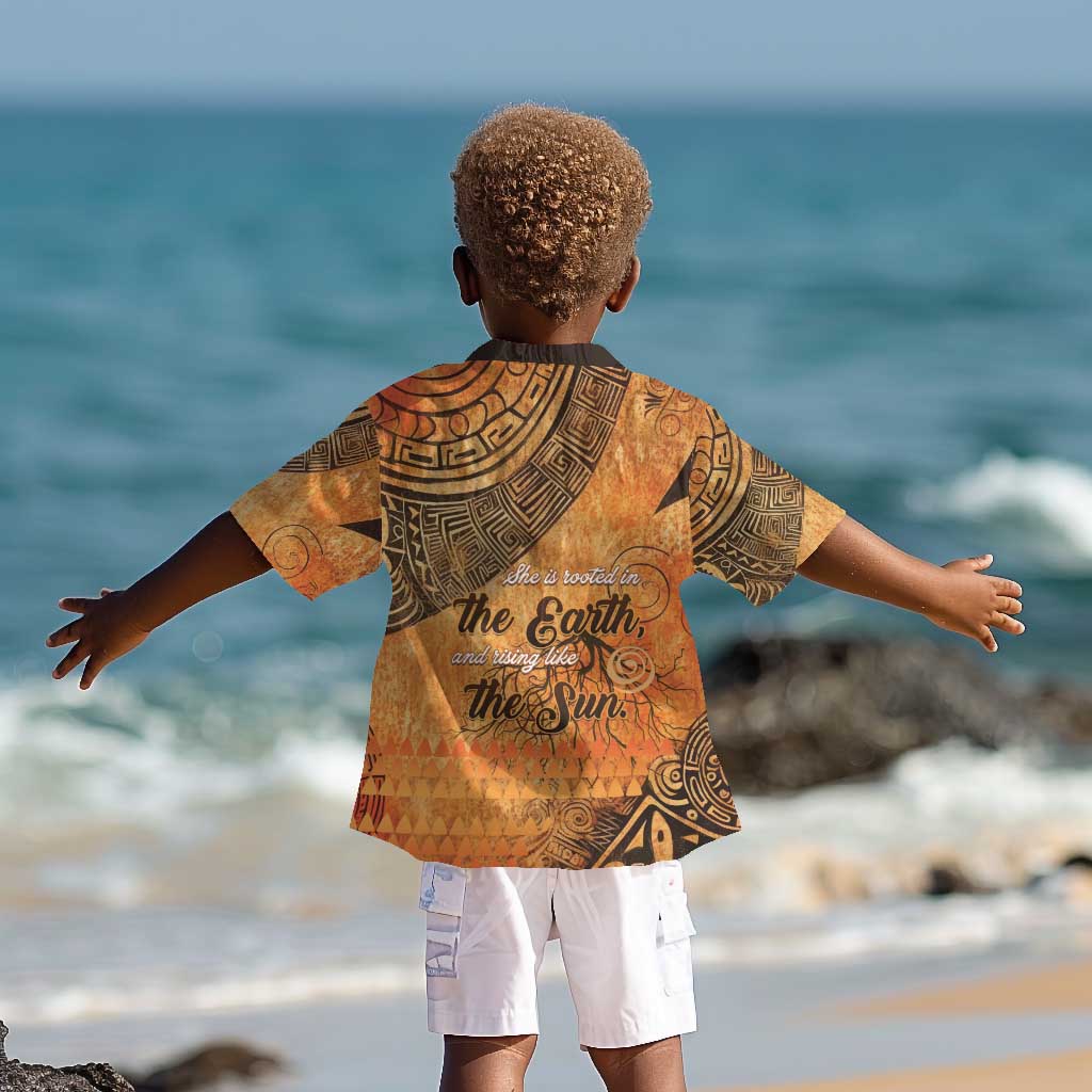 African Women Kid Hawaiian Shirt With Tribal Pattern - African Pride