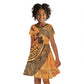 African Women Kid Short Sleeve Dress With Tribal Pattern - African Pride